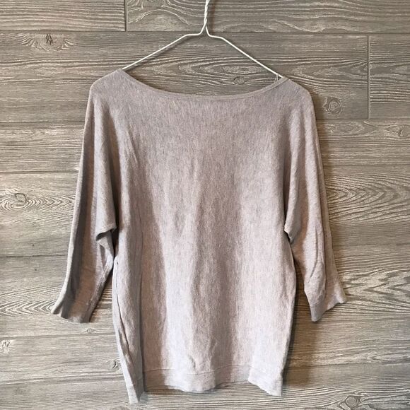 White house black market WHBM Grey Beaded Collar Boatneck Sweater XS‎ - Picture 3 of 3